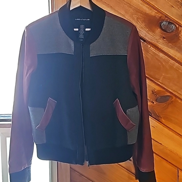 Lord & Taylor Colorblock Bomber Jacket - Picture 6 of 10